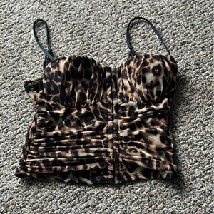 Leopard Print Bustier Top